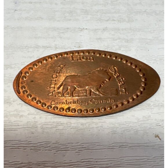 Elongated Penny With African Lion Safari Design & Canada Text - Picture 2 of 4